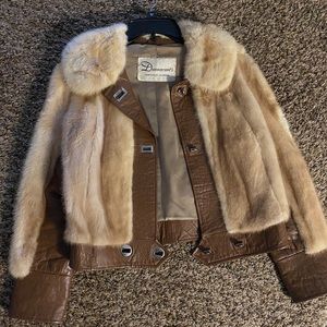 Vintage fur and leather jacket